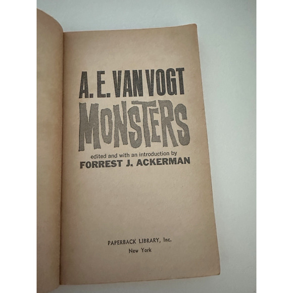 A.E. Van Vogt Monsters, Paperback Library 1st Ed 1965, Ackerman Introduction VTG - Picture 3 of 7